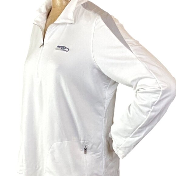 Antigua 1/4 Zip Pullover Top White Seattle Seahawks Men's L #33F - Picture 5 of 10
